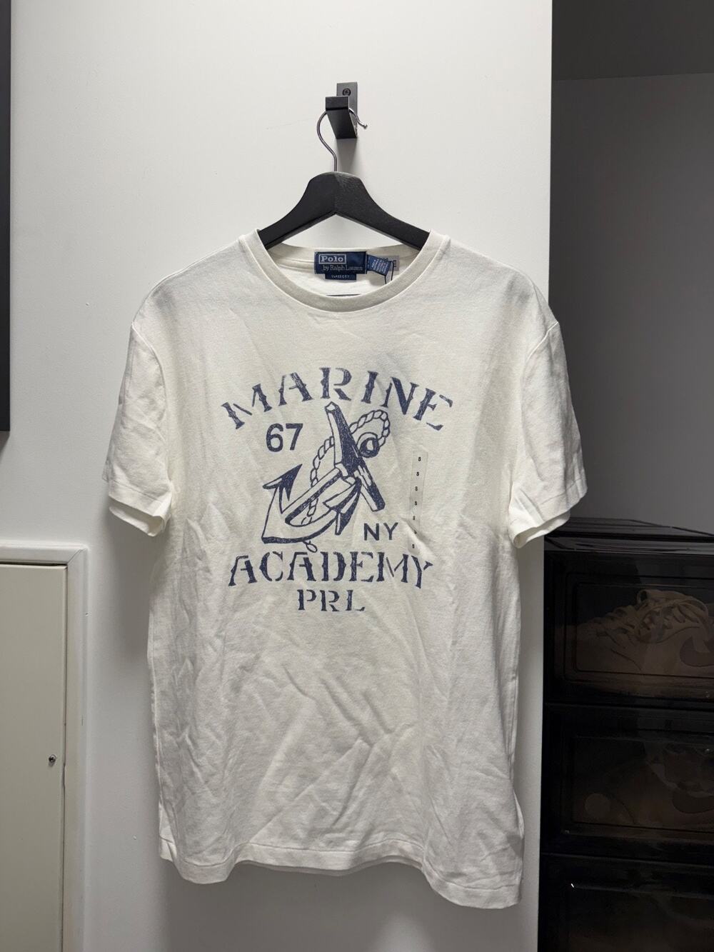 Polo Ralph Lauren Navy Military Marine Academy Anchor Graphic T Shirt NWT